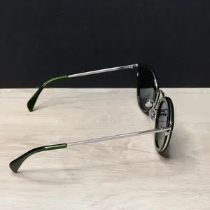 CELINE CL40011U 98V GREEN SHINNY SILVER SUNGLASSES MADE IN ITALY Celine CL40011U 98V 49Mm Round Women main image 3